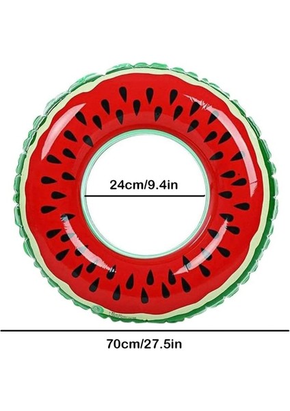 Sshenzhen Xin Xin Karpuz Desen Yüzme Halka Şişme Deniz Simidi - Kırmızı (Yurt Dışından)