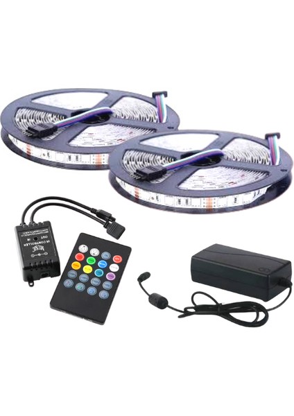 Rgb Sese ve Müziğe Duyarlı Set 5-10 Metre Tak Çalıştır 3 Çip 5050