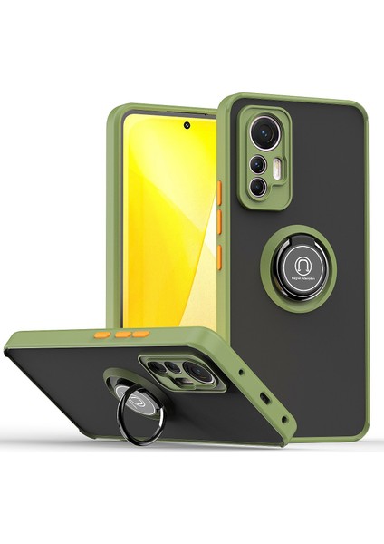 Xiaomi 12 Lite Green Için Tpu + Pc Ring Tutucu Kılıfı (Yurt Dışından)