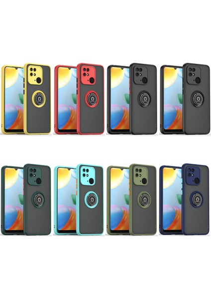 Xiaomi Redmi 10C Için Yüzük Standlı Telefon Kılıfı - Yeşil/sarıcu (Yurt Dışından) fiyatları