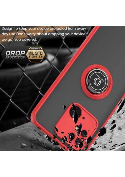 Xiaomi Redmi 10C Için Yüzük Standlı Telefon Kılıfı - Yeşil/sarıcu (Yurt Dışından) fırsatları