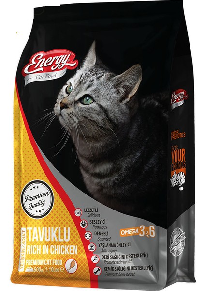 Cat Food Energy Tavuklu Yetişkin Kedi Maması 500 G Özel Koli 8 Adet