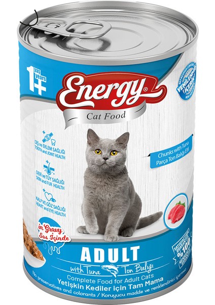 Cat Food Energy Ton Balıklı Yetişkin Islak Kedi Maması 400 G Özel Koli 6 Adet