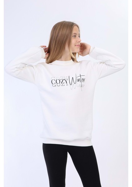 Toontoy Kız Çocuk Balıkçı Yaka Içi Pamuklu Sweatshirt