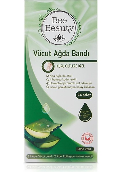 Vücut Ağda Bandı Aloe Vera 24'lü