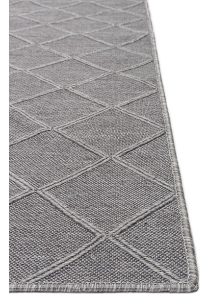 Cotton Halı Mood Grey Iskandinav Desenli Kaydırmaz Dokuma Kilim