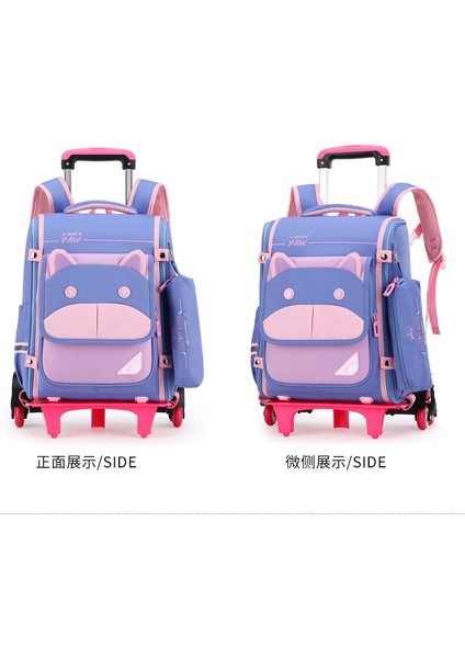 Lovehome Çocuklar Için Büyük Kapasitelii Tekerlekli Sırt Çantası - Mavi/pembe (Yurt Dışından) fiyatları