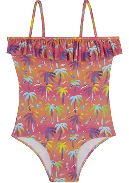 Çok Renkli Kız Çocuk Mayo SM22110228 Tropic Junior Swimsuit