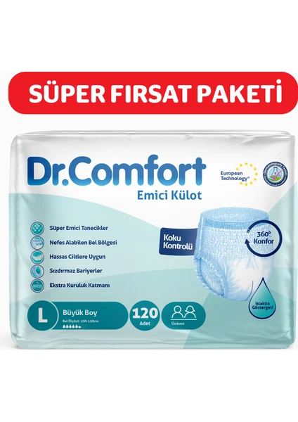 Yetişkin Emici Külot Large 30'Lu 4 Paket 120 Adet