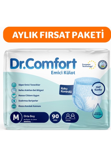 Yetişkin Emici Külot Medıum30'Lu 3 Paket 90 Adet