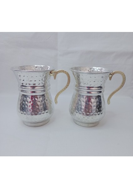 Bakır Ayran & Su Bardağı Beyaz Kalaylı El Dövmesi Maşrapa Kupa fırsatları