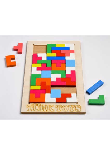 Toys Ahşap Eğitici Bultak Tetris Puzzle Çocuk Oyuncağı