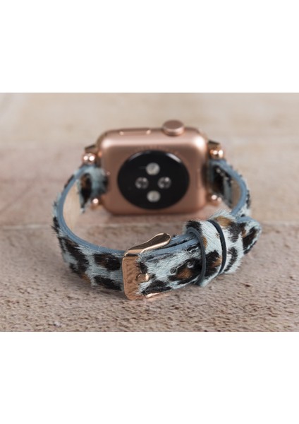 Apple Watch Uyumlu Deri Kordon 38-40-41MM Ferro Leopar LEO56