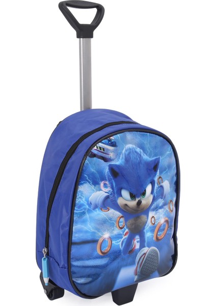 Çekçekli Parlak Sonic Anaokulu Çantası - Süper Sonik Kreş Çantası