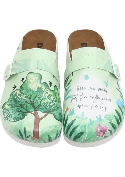 Kadın Vegan Deri Yeşil Terlik - Trees are Poems Tasarım fiyatları