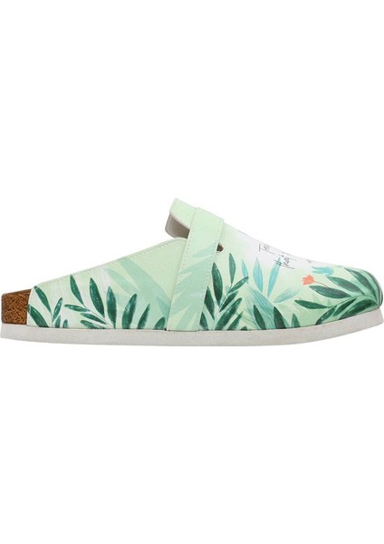 Kadın Vegan Deri Yeşil Terlik - Trees are Poems Tasarım fırsatları