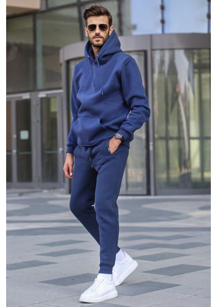 Lacivert Kapşonlu Basic Eşofman Takımı 5905