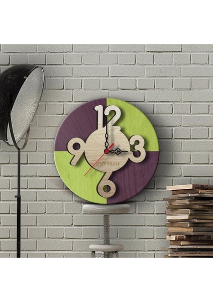 Kişiye Özel 3 Boyutlu Kabartma Tasarımlı Ahşap Duvar Saati (30 Cm.)