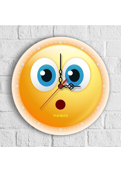 Kişiye Özel Emoji Tasarımlı Ahşap Duvar Saati (30 Cm.) - 9