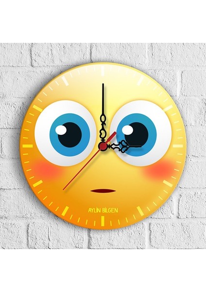 Kişiye Özel Emoji Tasarımlı Ahşap Duvar Saati (30 Cm.) - 5