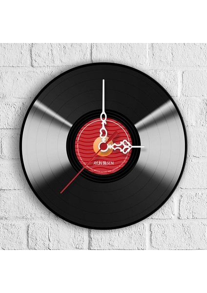 Kişiye Özel Plak Tasarımlı Ahşap Duvar Saati (30 Cm.) - 1