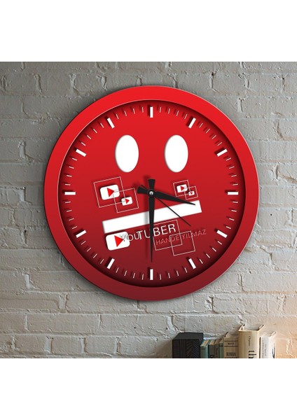 Kişiye Özel Youtuber Ahşap Duvar Saati - 2