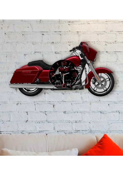 Kişiye Özel Motosiklet Tasarımlı Ahşap Duvar Saati-2