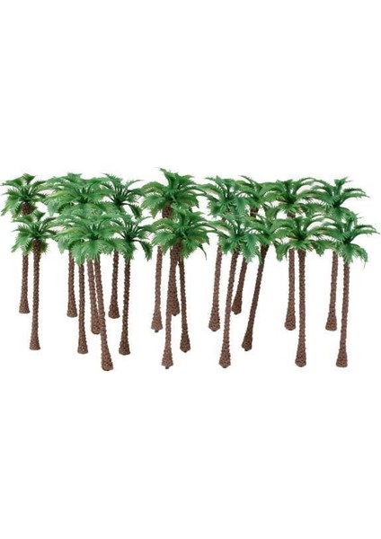 2X20PARÇA Model Hindistan Cevizi Palmiye Ağaçları 1/150 6cm 2 Parça (Yurt Dışından)