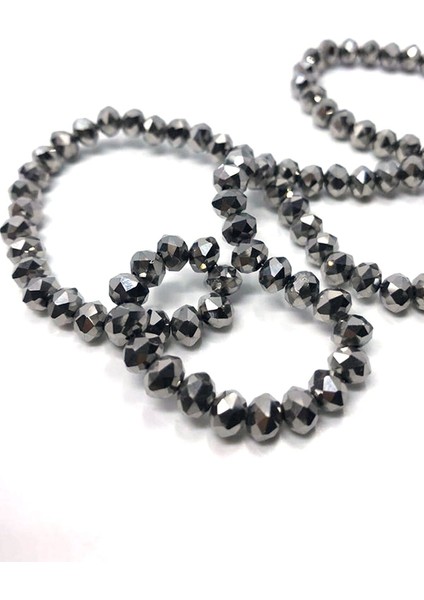 6 mm Basık Kristal Cam Boncuk Kaplama Nikel Renk
