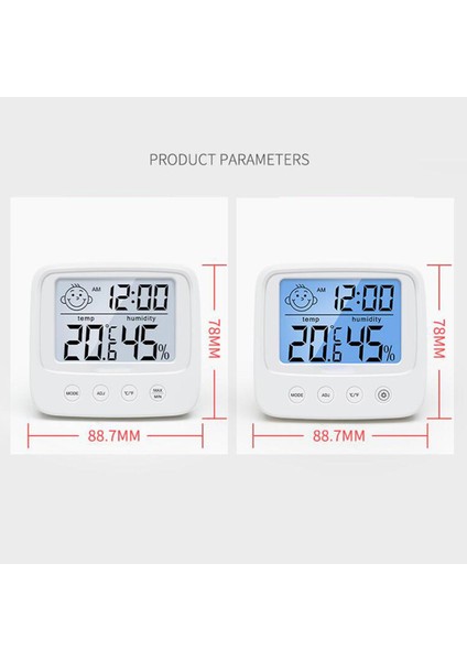 Dijital Termometre Çok Fonksiyonlu Yüz Simgeleri Göstergesi Termometre (Yurt Dışından)