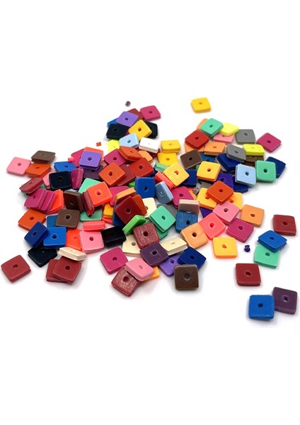 Fimo Boncuk 6x6 mm Kare Model Mix 5 gr (125-130 Adet)