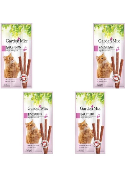 Garden Mix  Ciğerli Kedi Stick Ödül 3*5 gr x 4 Adet