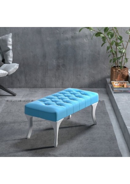 Vinda Kapitoneli Kapıönü Ayak Ucu Bench Puf 75 cm Mavi