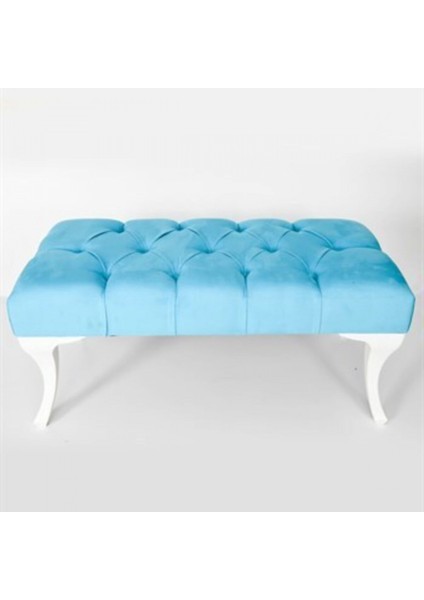 Hünkar Büyük Boy Mavi Kapı Önü Ayak Ucu Bench Puf 90 cm