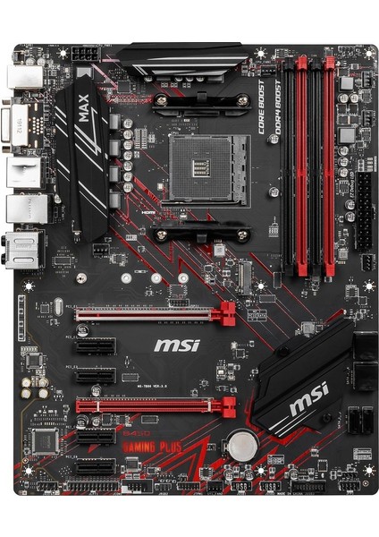 Msı B450 Gamıng Plus Max Am4 Ddr4 3466(OC)DVI HDMI Usb3.2 Atx