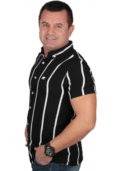 21.01.30.015 Sergıo Cızgılı Ayı Nakıs Kısa Kol Gomlek Siyah-M fırsatları