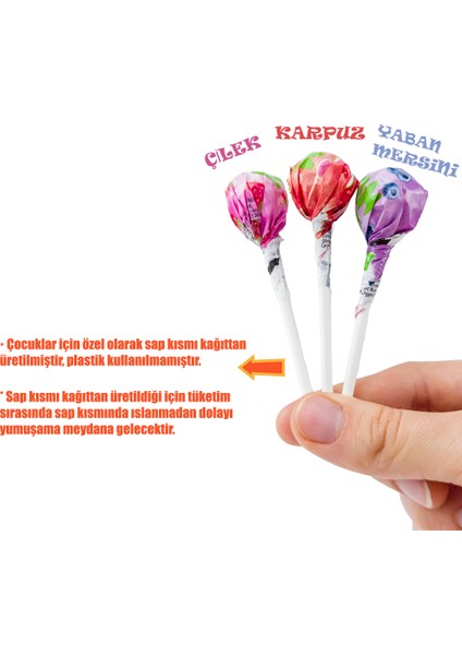 Organik Lolipop (Çilek, Karpuz, Yaban Mersini ve C Vitamini) 10 Adet