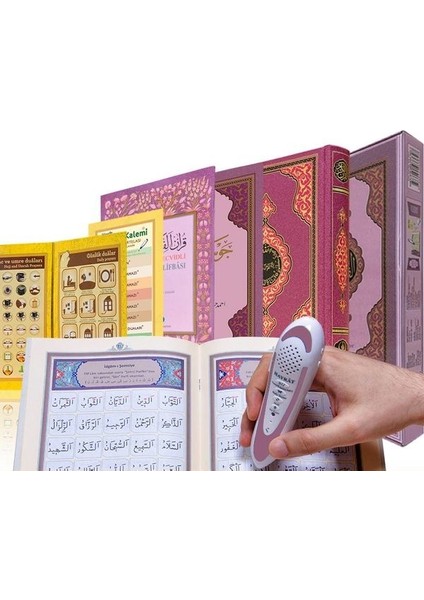 Kuran Okuyan Kalem Seti Kalem Kuran Orta Boy Pembe