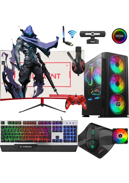 Magic X60 I5-3470 16GB 256GB 1tb RX550 23.8" Curved Masaüstü Oyun Oyuncu Bilgisayarı