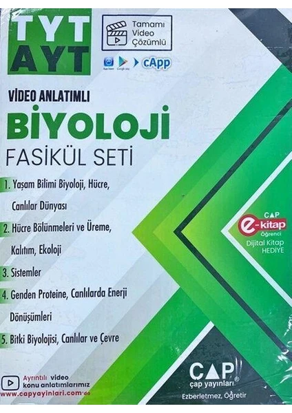 Çap Yayınları TYT AYT Biyoloji Video Anlatımlı Fasikül Seti