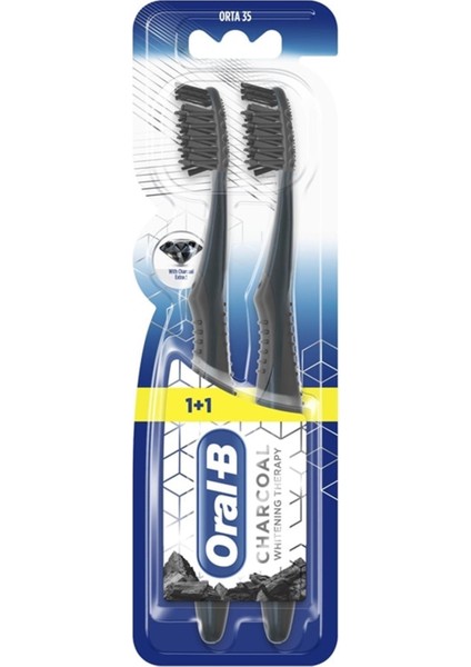 Whitening Therapy Charcoal Diş Fırçası Orta 2'Li