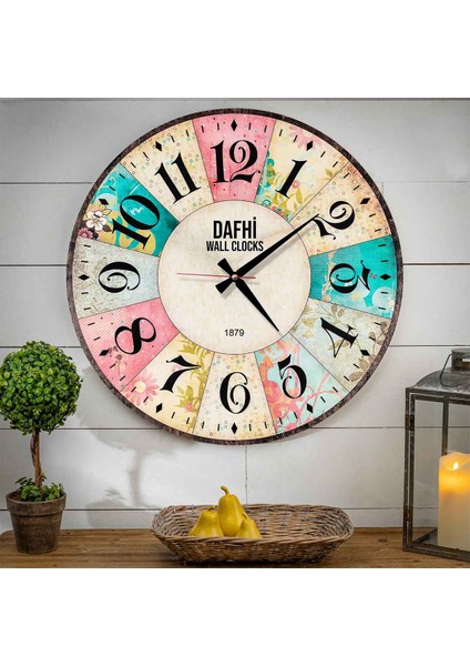 Dafhi Dekoratif Ahşap Duvar Saati 35X35