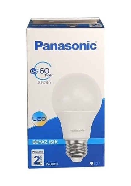 E27 LED Ampul 8,5W 60W 860LM 6500K Beyaz - 5'li Paket