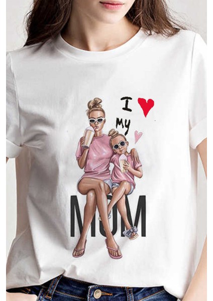 Annemi Seviyorum Bayan Tişört - Çocuk Beden Isterseniz Lütfen Mesaj Atınız.