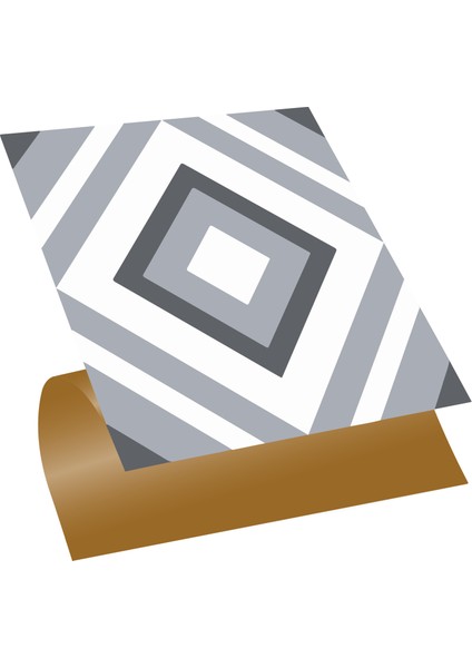 Kendinden Yapışkanlı Banyo Mutfak Kaplama Geometrik 04 Desenli Pvc Karo 30X30 cm (11 Adet) 1 M2