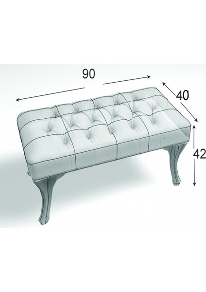 Icon Puff Kapitoneli Kapı Önü Mavi Ayakucu Mutfak Salon Masa Makyaj Koltuğu Mavi Puff Bench