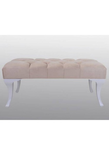 Puf Ayak Ucu Kapitoneli Kapı Önü Antre Bench Puf Bej