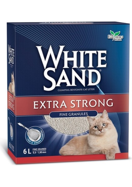 White Sand Exrta Strong ( Ekstra Güçlü ) Kedi Kumu 6 Lt