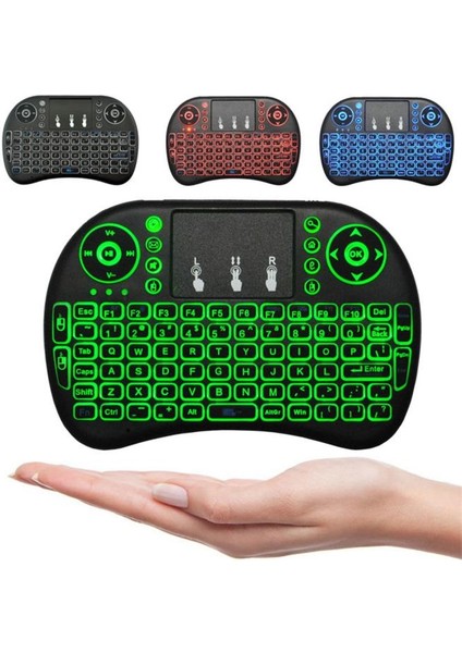 I8 Işıklı Kablosuz Şarjlı Mini Klavye Mouse Smart Tv-Pc-Tablet fiyatları