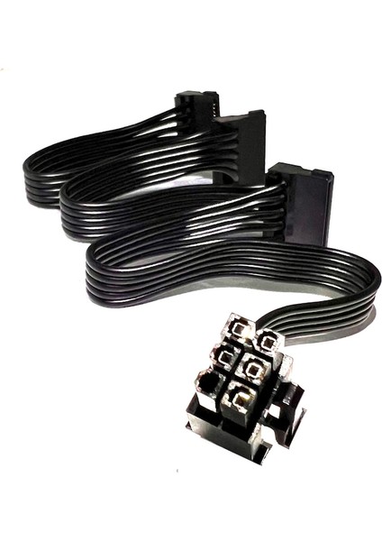 Pcıe 6pin Modüler Power Kablo 6 Pin 3x Sata Güç Kablosu Pcı-E 6 Pin Erkek - 3 Sata Dişi Güç Splitter